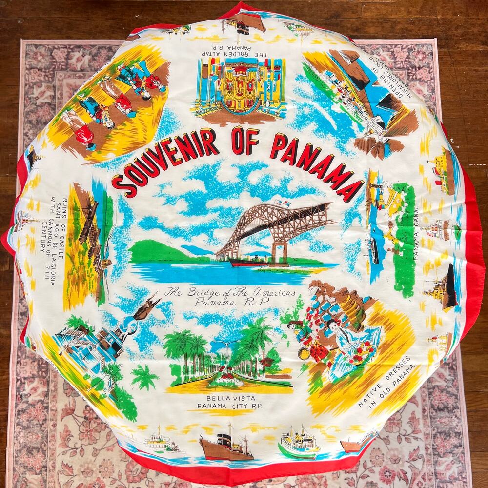Vintage Souvenir of Panama Scarf